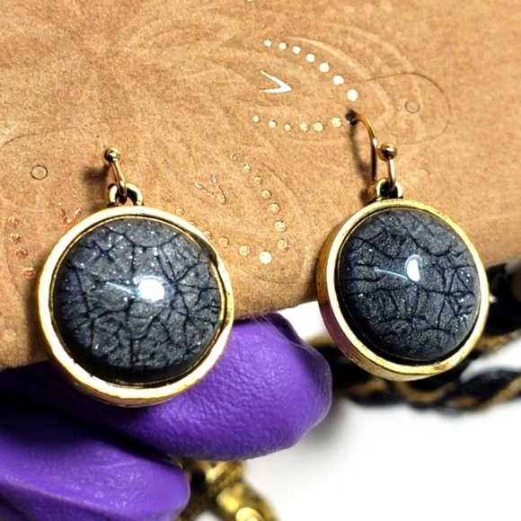 Women’s Statement Layered Gold Beaded Necklace Set – Circle Pendant + Earrings - Picture 5 of 12